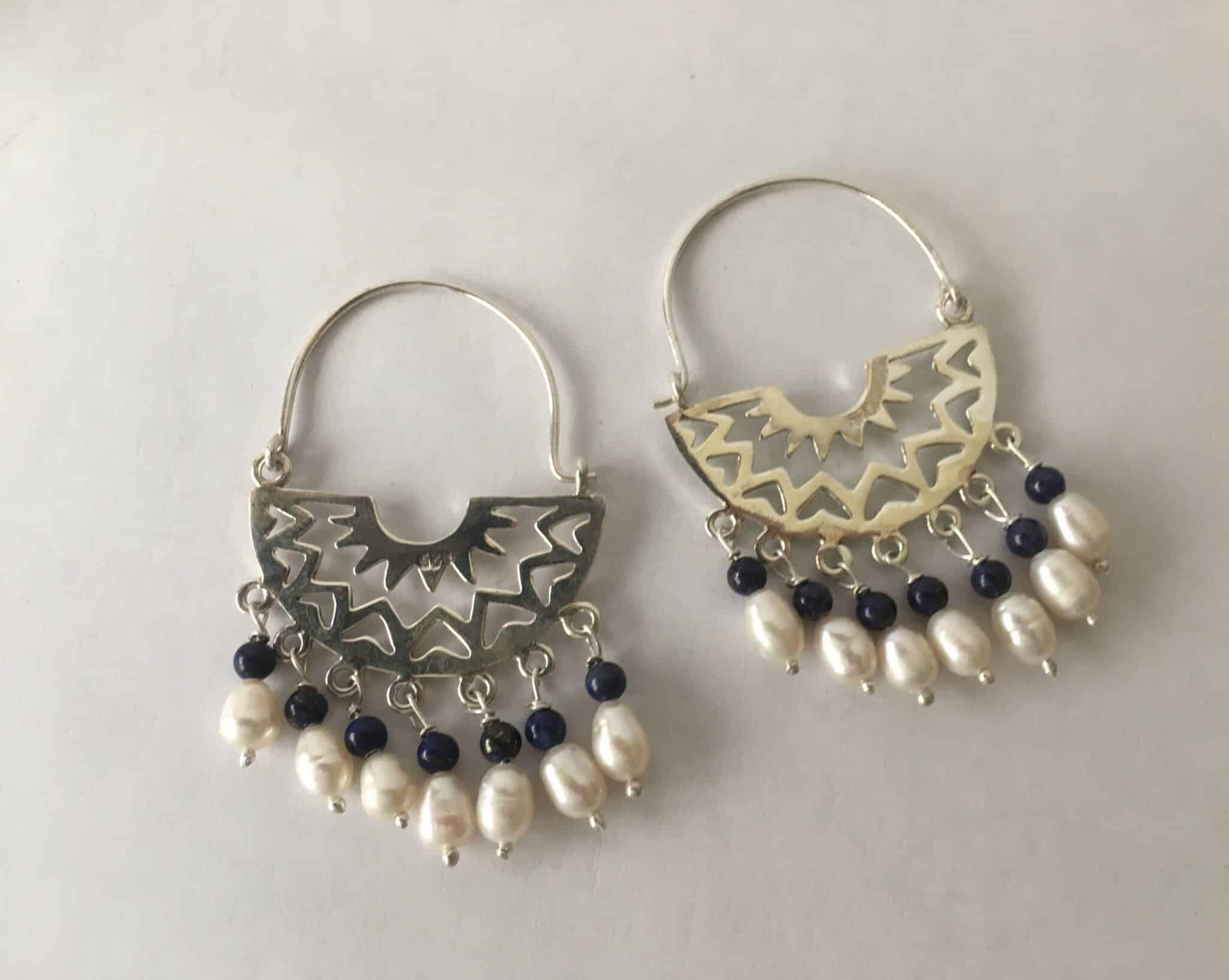 Sterling silver Falahy earrings with stones 2 03AF76CD 0AB3 4855 BED5 13381F353FD3 scaled