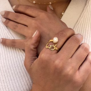 امي Gold Platted Silver Ring
