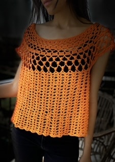 Lace orange summer top