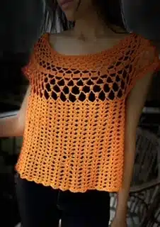 Lace orange summer top