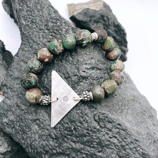 Silver bracelet with abou-hamata turquoise beads