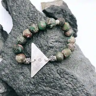 Silver bracelet with abou-hamata turquoise beads