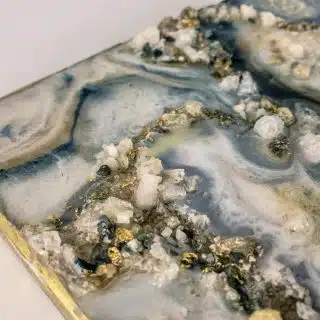 Geode slices with crystals wall art