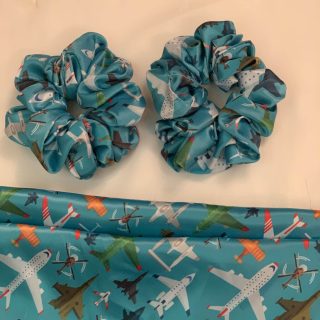 Carnival of planes satin scrunchies