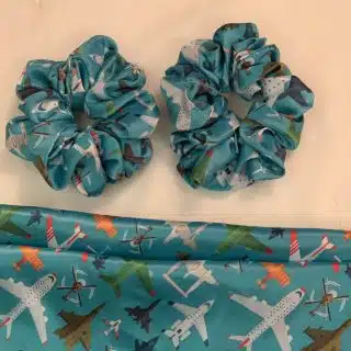 Carnival of planes satin scrunchies