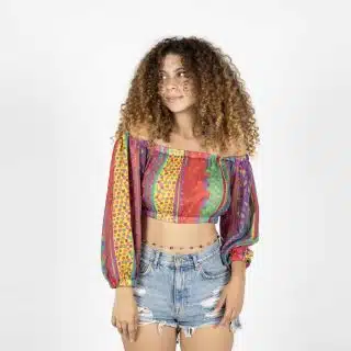 Stropicolors Off shoulders Crop top