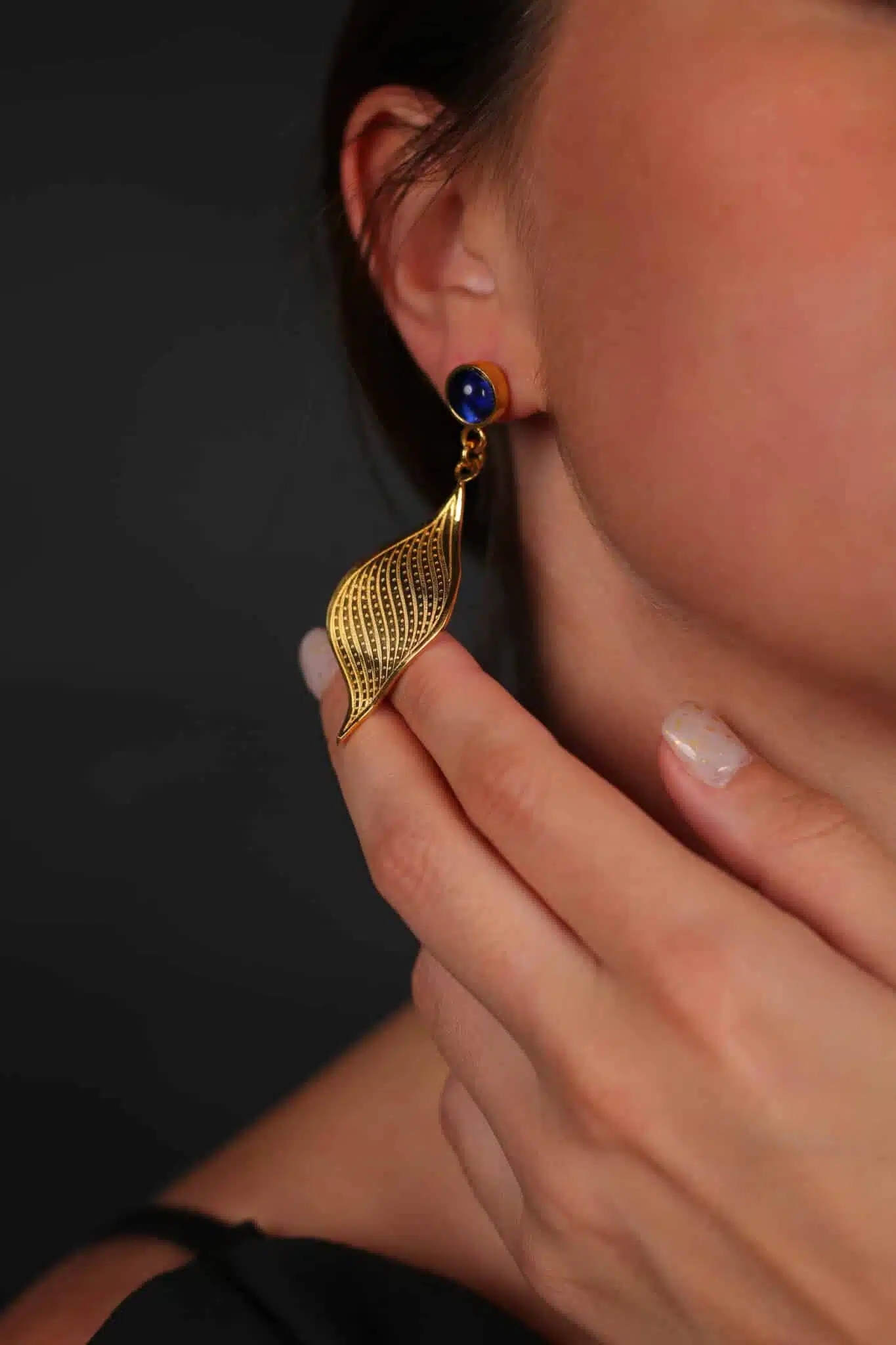 Leaf Earring 18K Gold Plated 3 0F0A8006 copy scaled