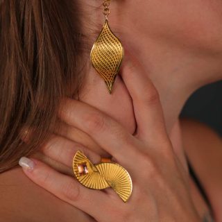 Leaf Earring 18K Gold Plated