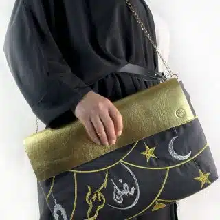 Fabric x Genuine leather Ramadan karim Bag