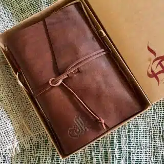 Brown leather notebook