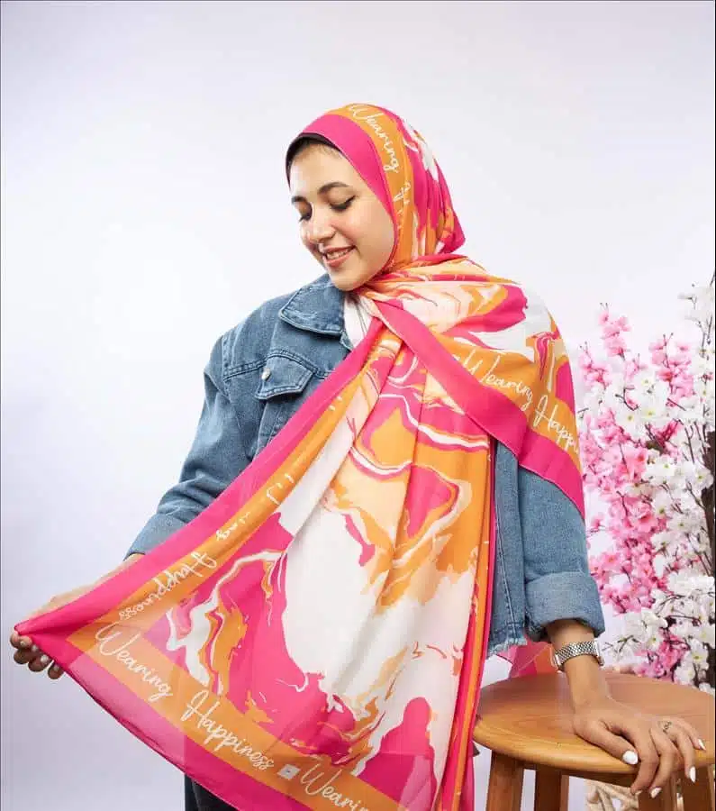 Fushia & orango Scarf 1 Fushia & orango Scarf