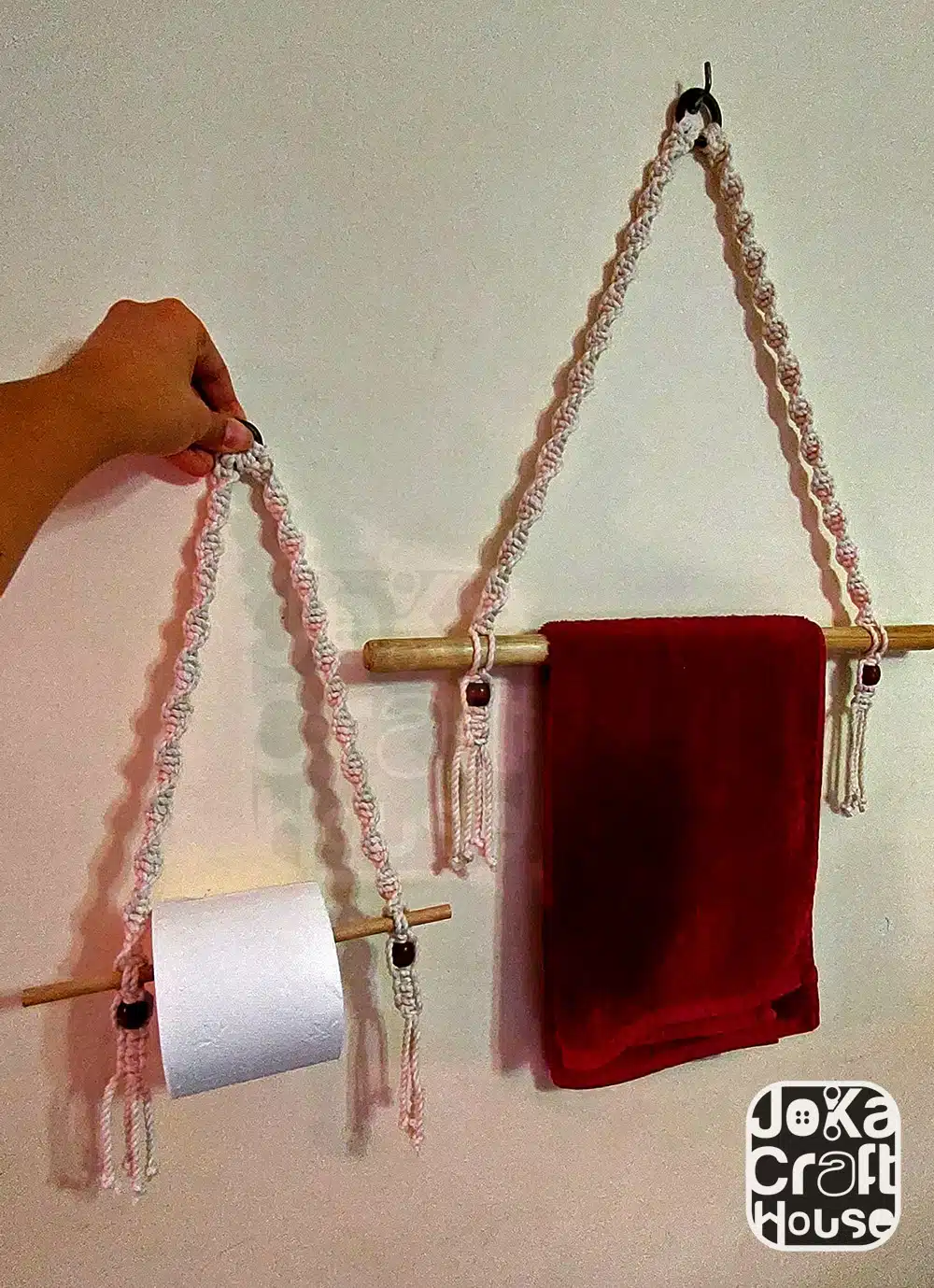 Face Towel & Toilet Paper Macrame holder Set 1 Face Towel & Toilet Paper Macrame holder Set