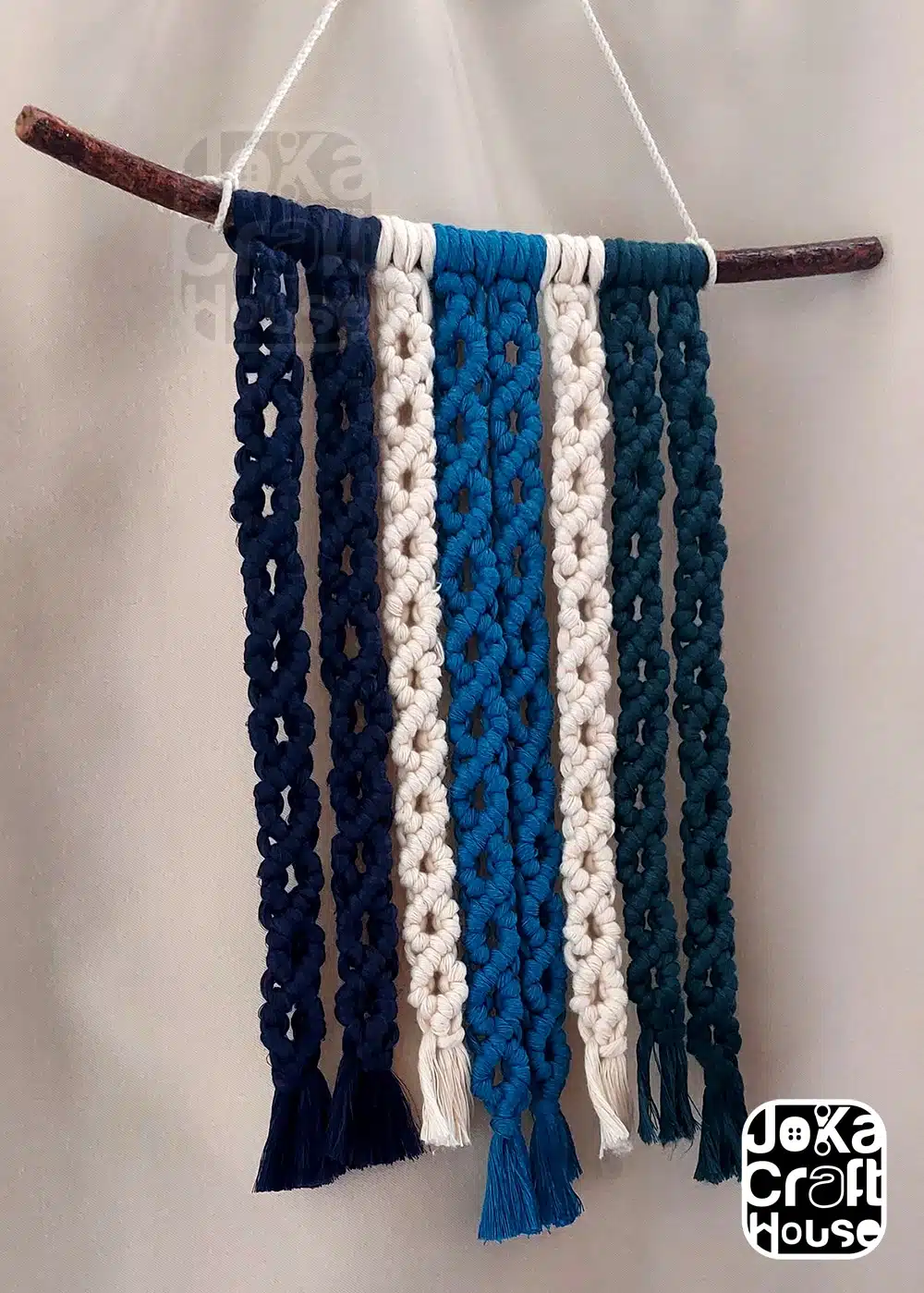Shades of Blue Macrame Wall Hanging 1 Shades of Blue Macrame Wall Hanging