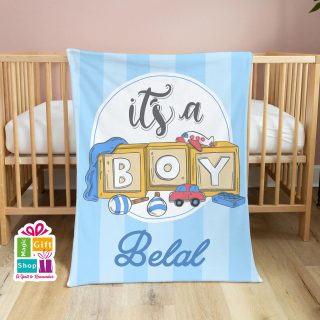 it's a boy Blanket (belal)