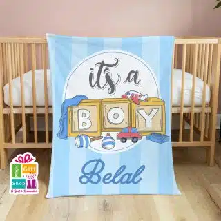 it's a boy Blanket (belal)