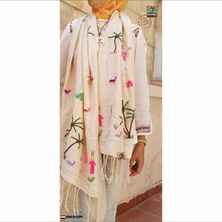 شال ريفى قطن تطريز يدوى بالخيط القطن . .