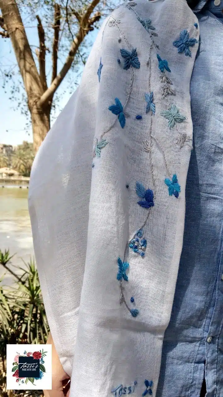 Sea Hues Linen Shawl 1 Sea Hues Linen Shawl