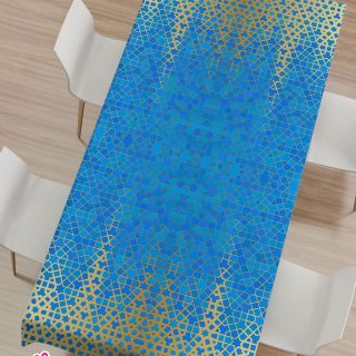 tablecloth ( blue arabic pattern )