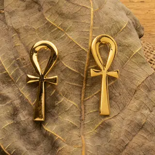 Handmade key of life earring for women