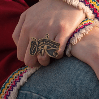 Handmade Horus's eye ring for women