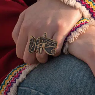 Handmade Horus's eye ring for women