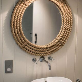 Jute rope round mirror