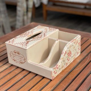 Tissue Box Oragnizer Vintage Fleuri