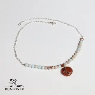 indian agate and Amazonite necklace