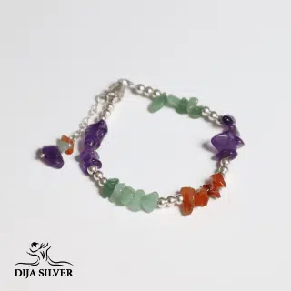 amethyst , jade and agate bracelet