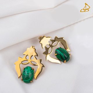 Handmade malachite gemstone earring for women