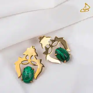 Handmade malachite gemstone earring for women