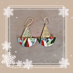 multicolored ship earrings