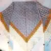 Cochet shawl / scarf with gloves set
