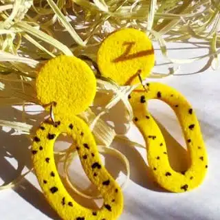 wavy yellow earings