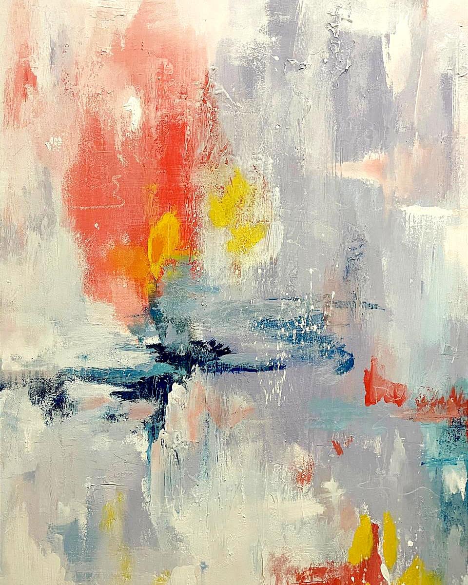 Breathe 7 Enamel paint and mixed media on canvas painting