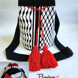 شنطه كروس برسمة الكوفيه الفلسطينية