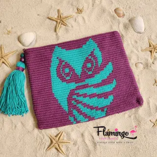 Purple Clutch with owls design 💜