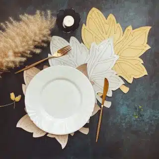 Leaves Leather Placemats, Coasters & Napkin Holders