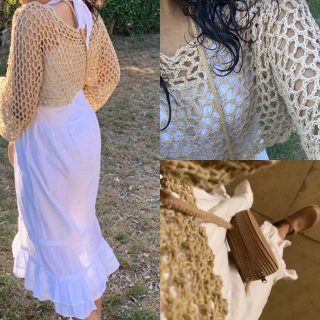 Crochet crop mesh top