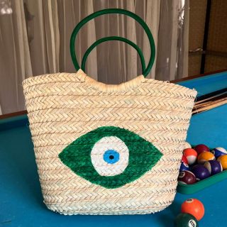 Green Eye Straw Bag