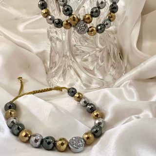 Shades of Hematite shamballa bracelet