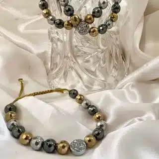 Shades of Hematite shamballa bracelet