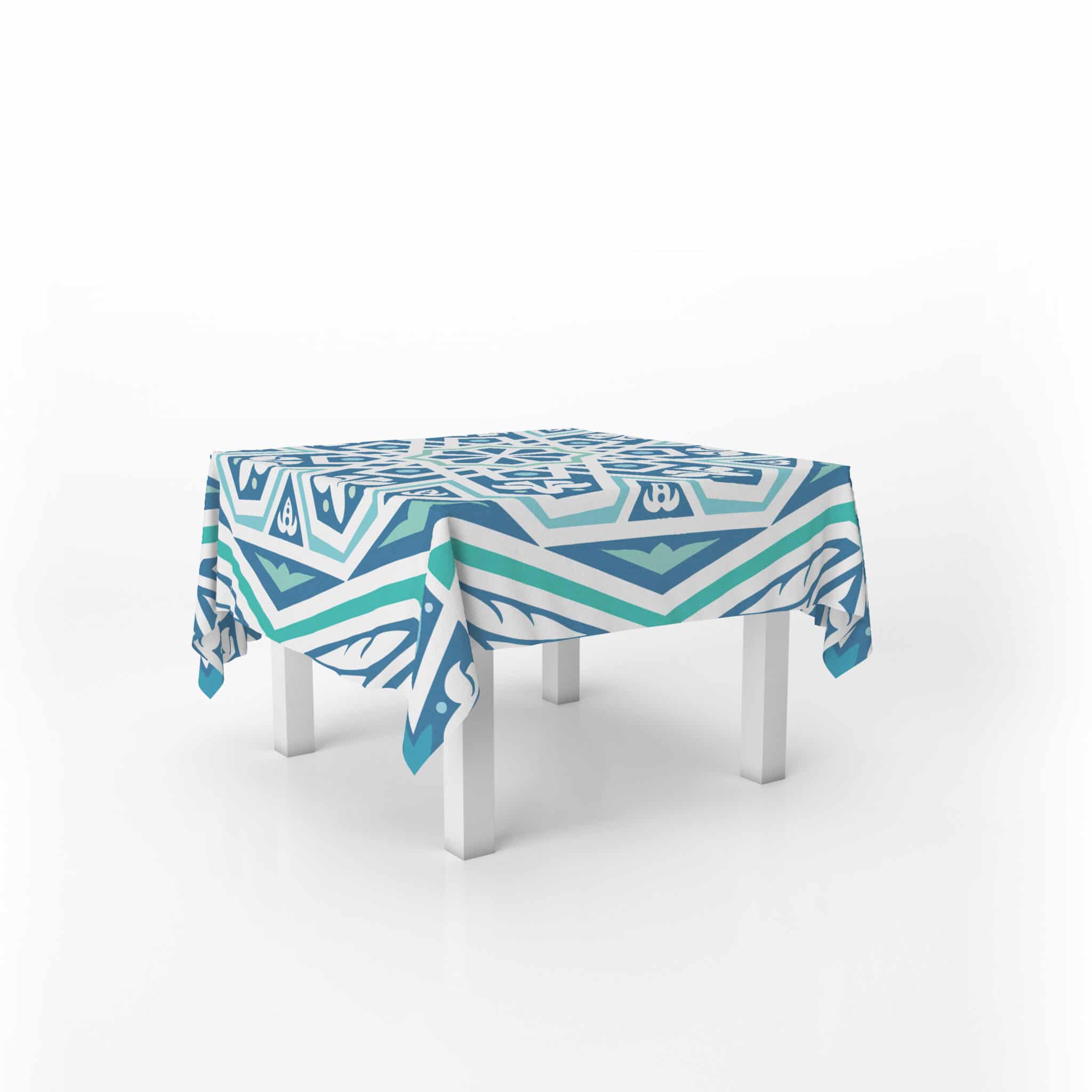 Khaymya Turquoise Tablecloth 140x140 1 Khaymya Turquoise Tablecloth 140x140