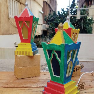 فانوس خشب شعبي الوان