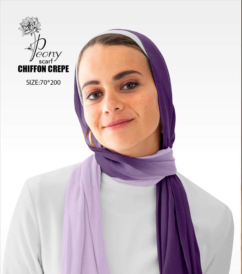 Gradient Purple 1 chiffon print scarf degradia