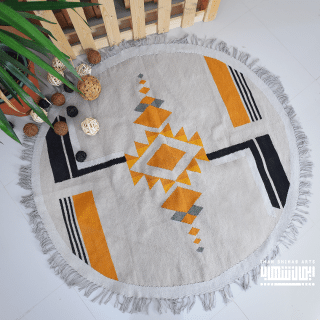 Shining Sun Round Kilim Rug