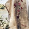 Spring Blossom Linen Shawl
