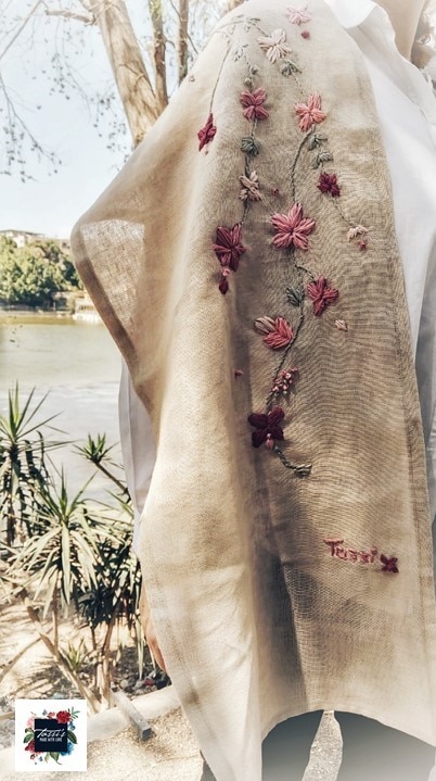 Spring Blossom Linen Shawl 1 Spring Blossom Linen Shawl