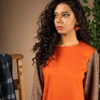 Leaf earrings ( orange )