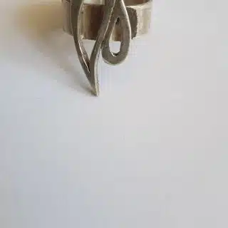 Silver double teardrop ring